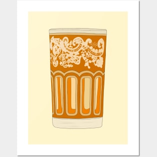 Orange Yellow Moroccan Tea Cup - ATAY Cup - Traditional Moroccan Tea Cup Posters and Art